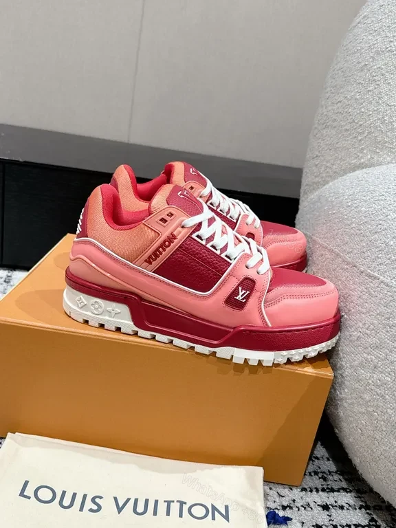 View 4 of Lux Pink Luxe High-Top Sneakers with LV Accents