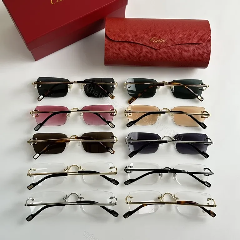 View 8 of Cartier-inspired Metal Sunglasses: Gradient UV400, Unisex