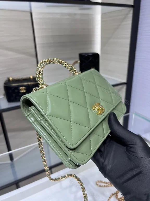View 4 of Chanel-Inspired Quilted Mini Satchel with Chain Strap