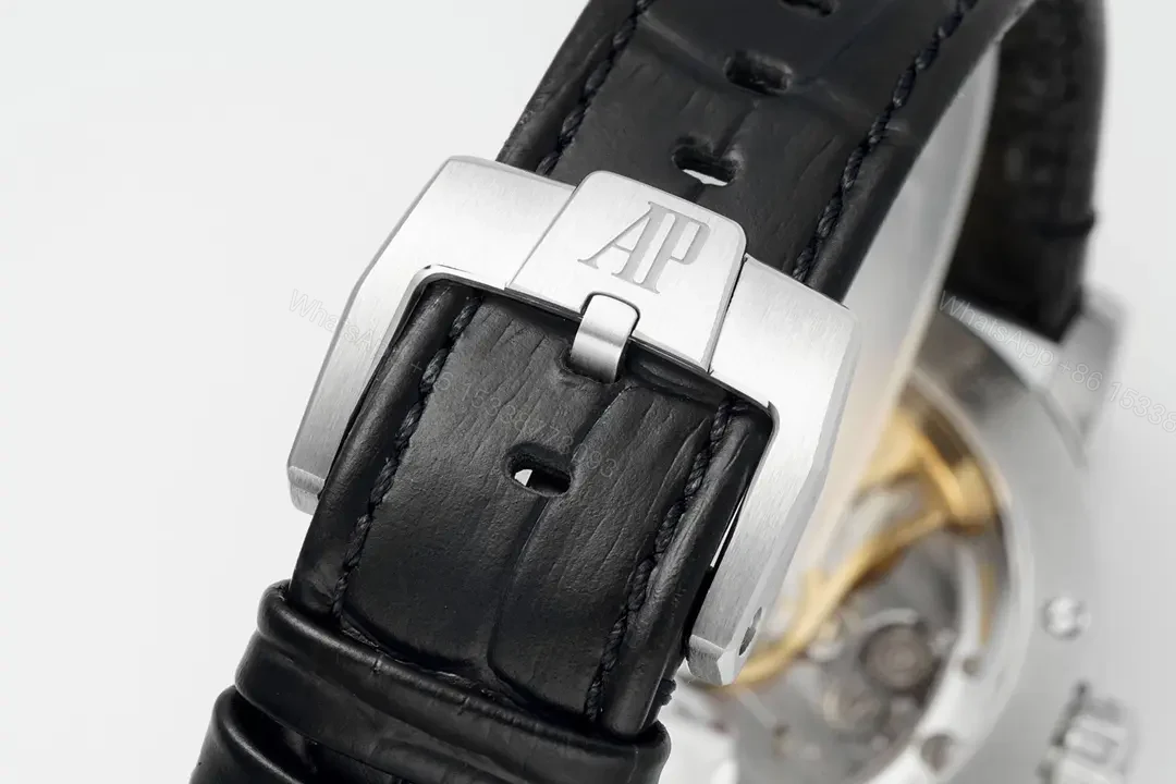 View 6 of ZF Factory Audemars Piguet CODE 11.59 Blue Dial Three-Hand Automatic Watch – 41mm Stainless Steel Case with Black Leather Strap