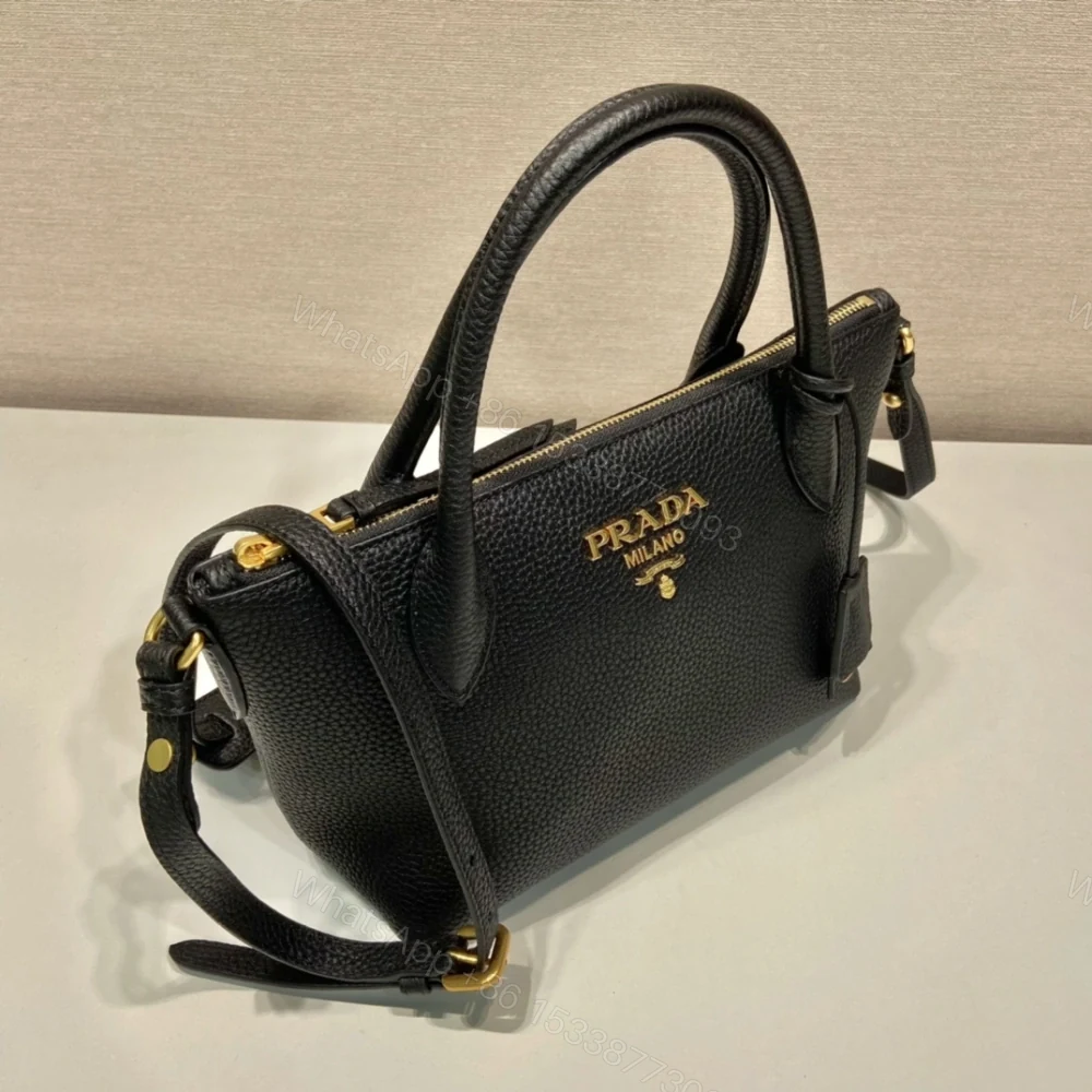 View 5 of 高仿Prada*VitelloDino系列手提斜挎包1BA111黑色免檢版