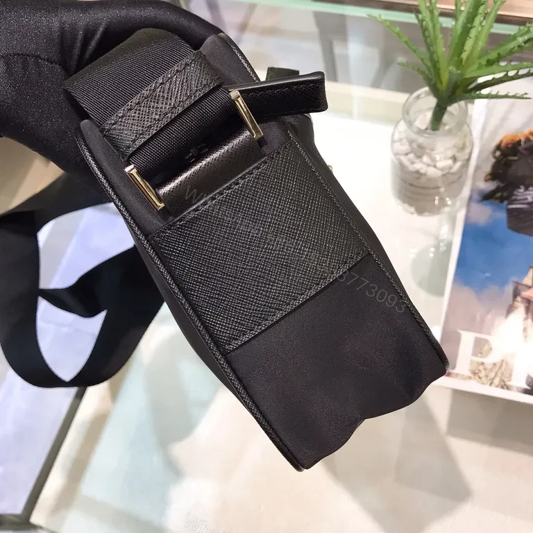 View 5 of Structured Black Crossbody: Luxury Nylon, Prada-Style, Compact, Everyday Carry