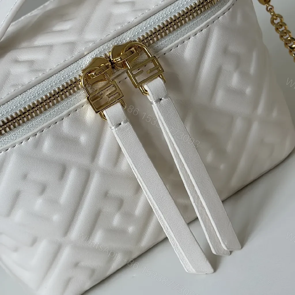View 9 of Quilted White Satchel: Gold-Accent Compact Luxury Bag