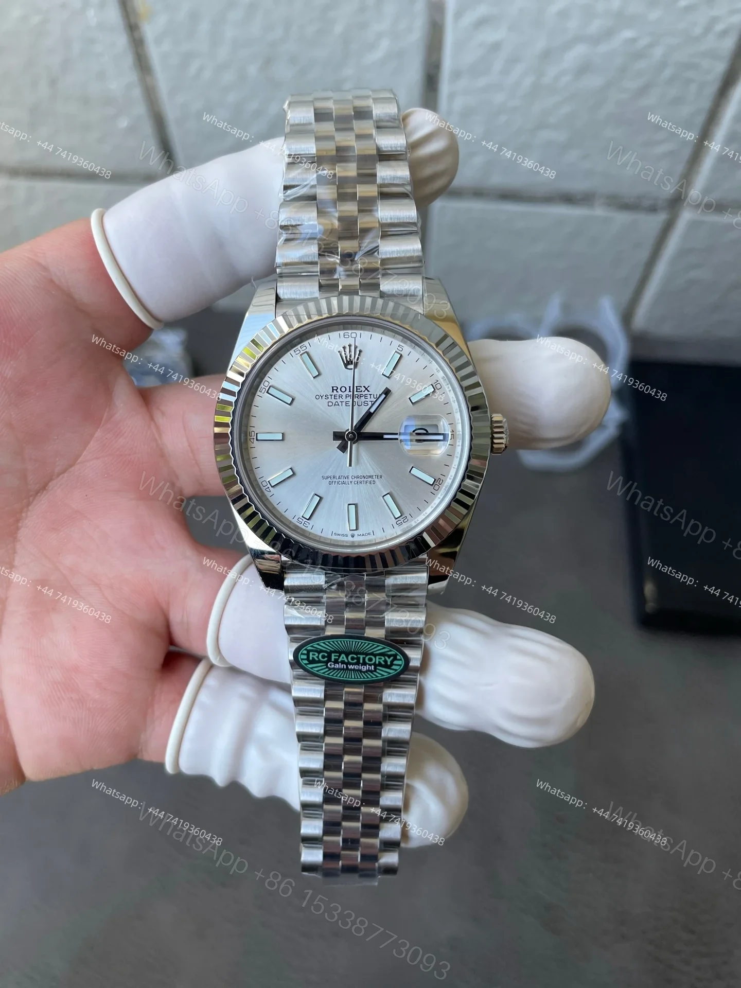 View 2 of Rolex Datejust M126334-0004 1:1 Replica Silver Dial Jubilee 41MM 3235 Movement Super Clone Watch