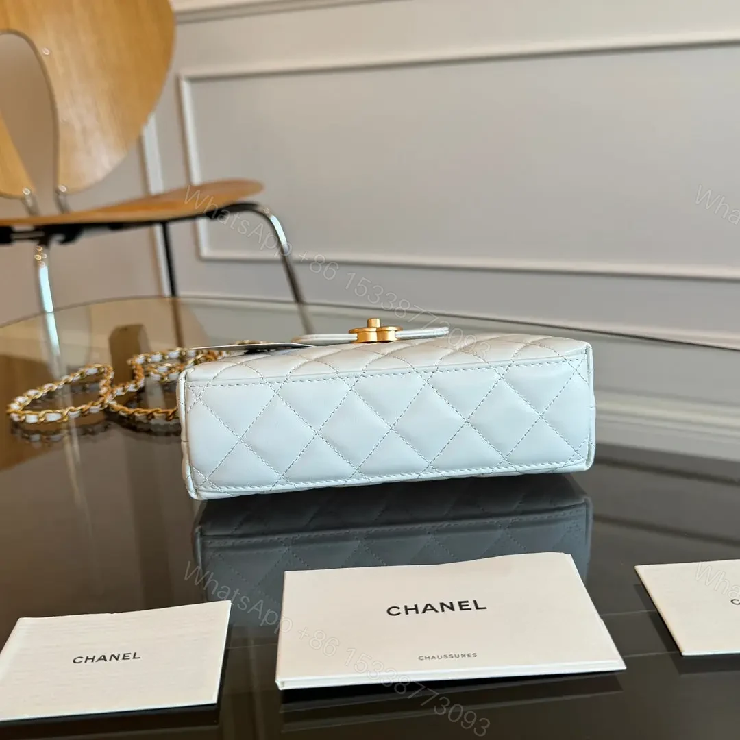 View 3 of CHANEL KELLY BAG 19 IN WHITE CALFSKIN GOLD HARDWARE