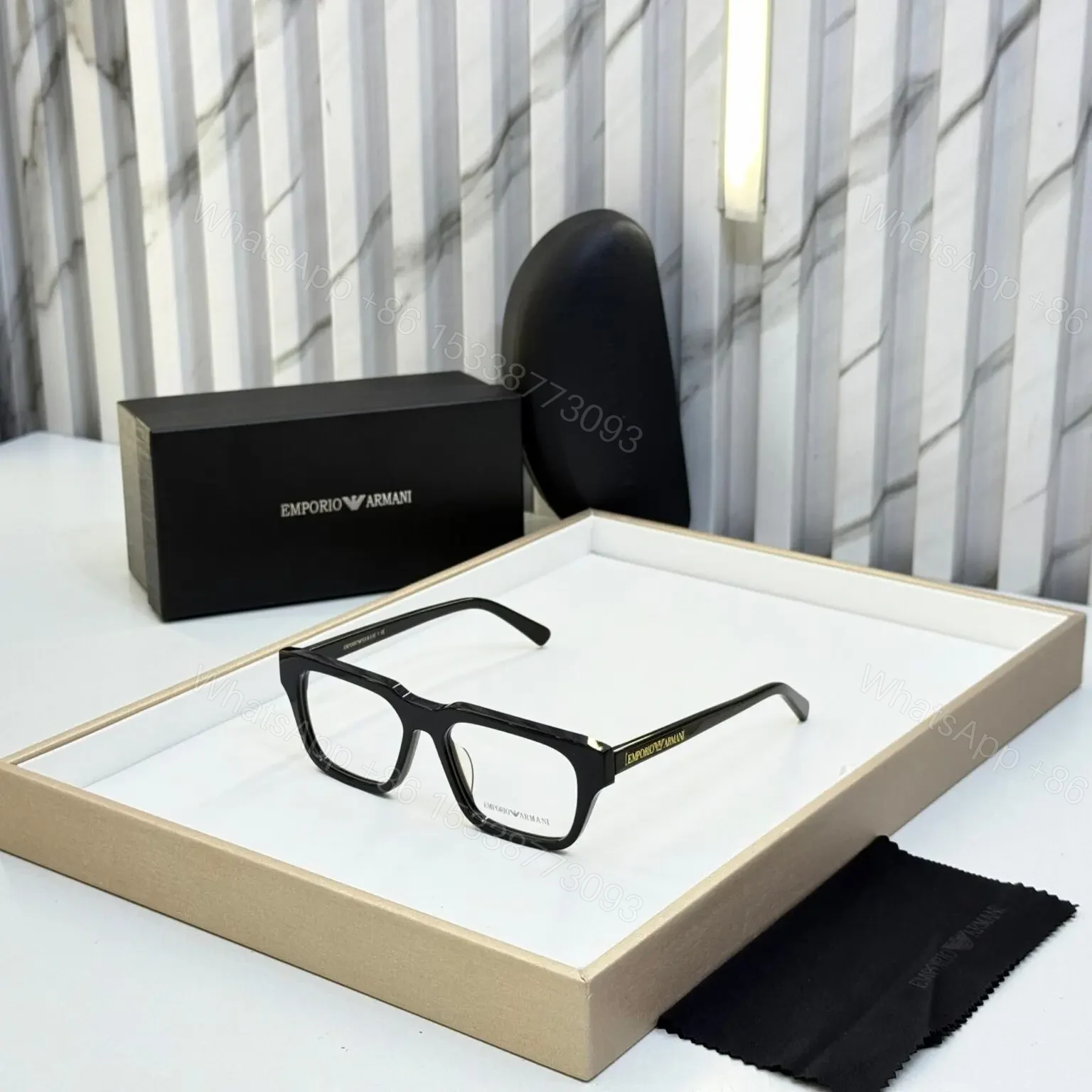 Emporio Armani Full Rim Frame Eyeglasses – Grey — view 1