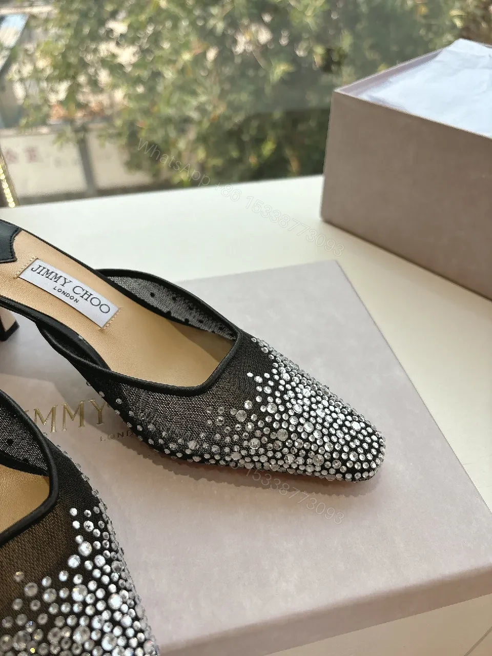 View 7 of Elegant Crystal-Embellished Slip-Ons: Luxe Comfort Mule
