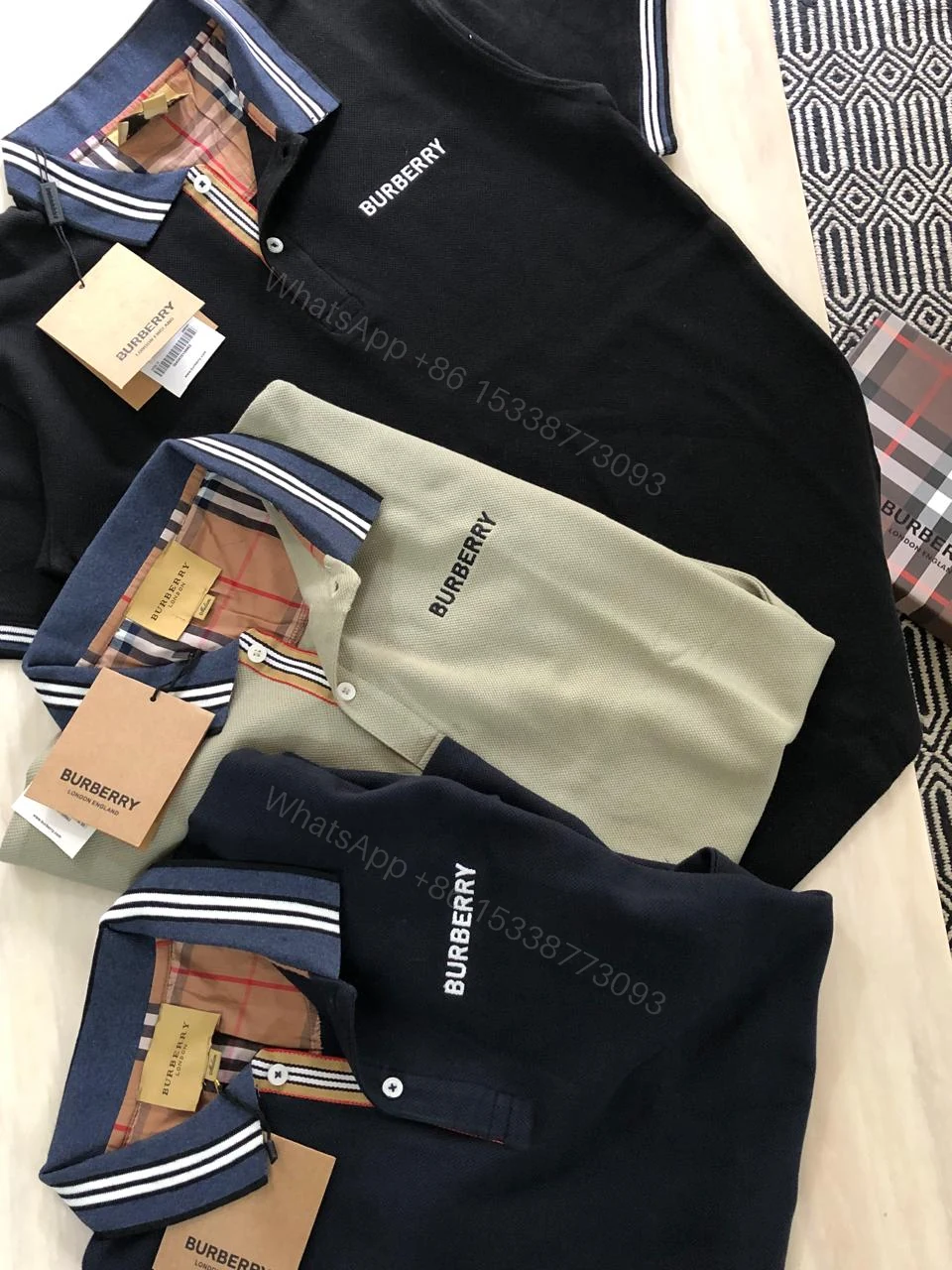 View 7 of FIRST COPY BURBERRY VERY PREMIUM COTTON LYCRA POLOS T-SHIRT