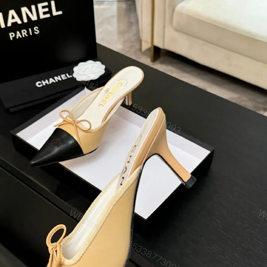 View 4 of Two-Tone Slingback Heels: Luxe Contrast, Comfortable Elegance