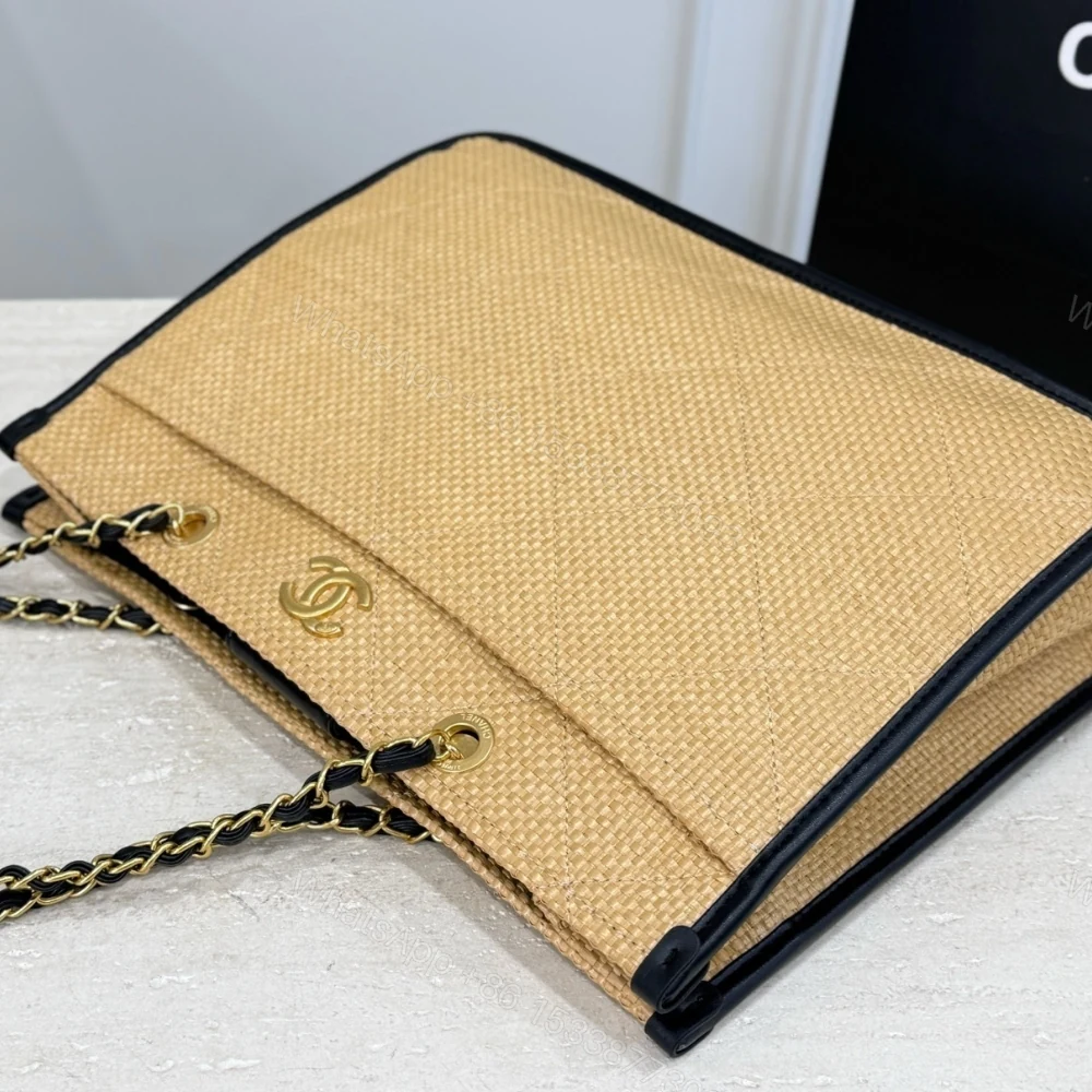 View 3 of Chanel Shopping Bag Natural Straw Beige 39Cm