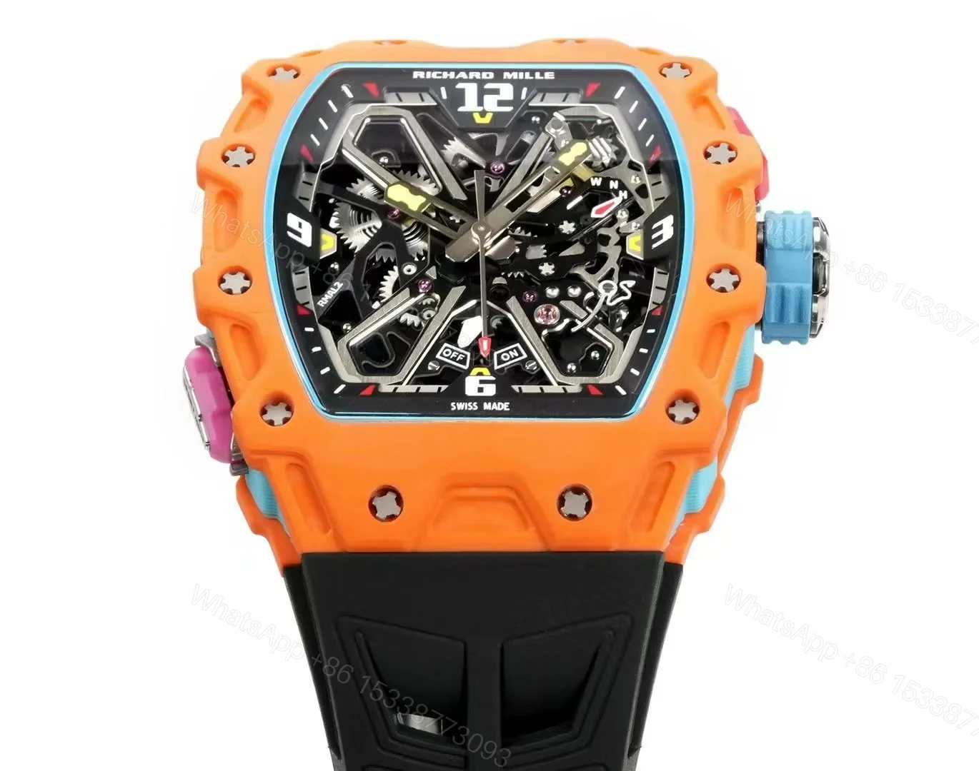 View 6 of Richard Mille RM35-03 Automatic Skeleton Watch Quartz Carbon NTPT Carbon TPT Fiber Case Integrated Movement Premium Edition RM35-03-AUTO-QCF-SK