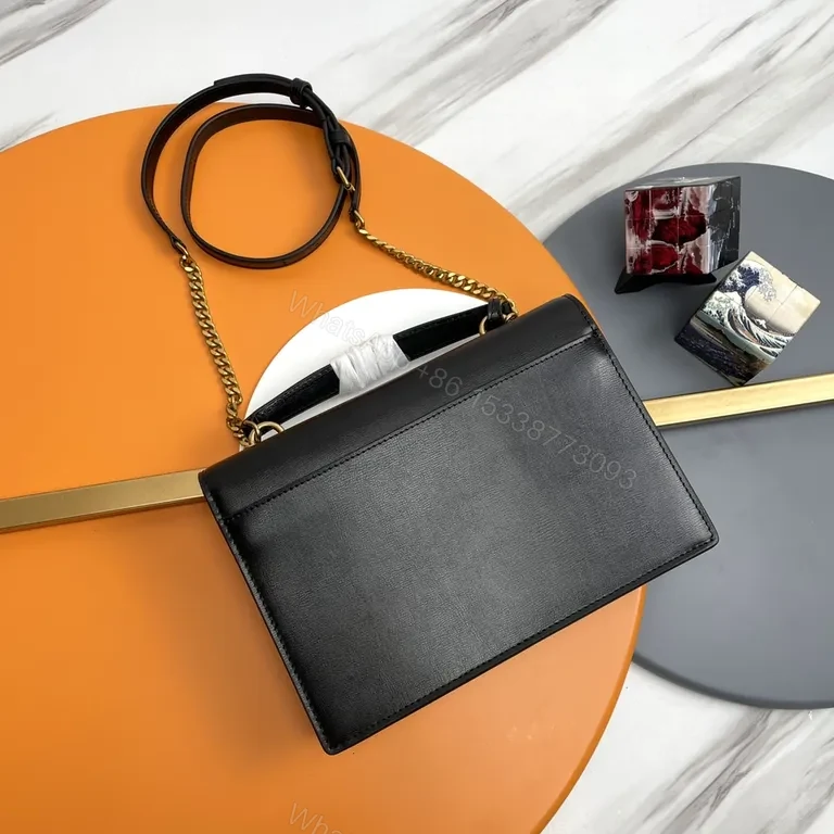 View 6 of Chic YSL Crossbody: Leather-Suede, Gold Logo, Luxe Everyday