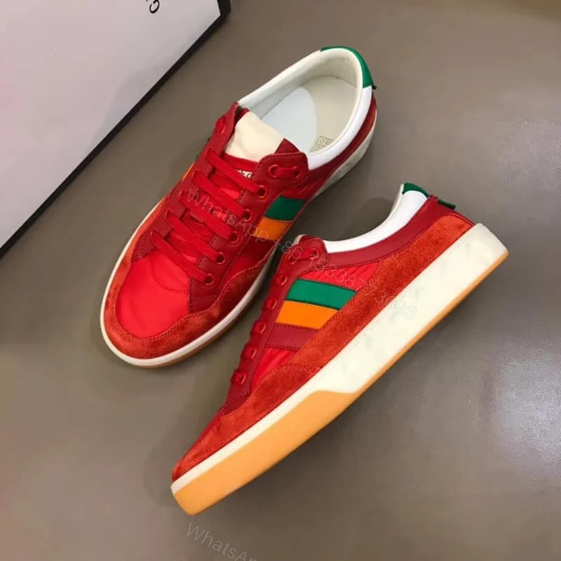 View 6 of GUCCI MEN’S RED LEATHER AND NYLON SNEAKERS – GC62