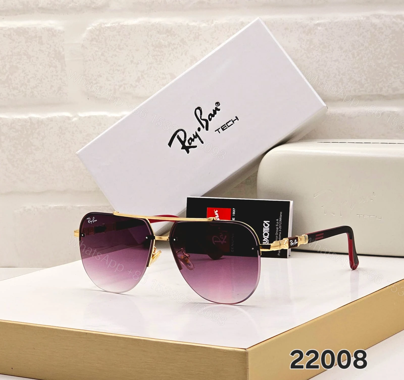 View 3 of Ray-Ban Tech Square Metal Sunglasses Black Gradient