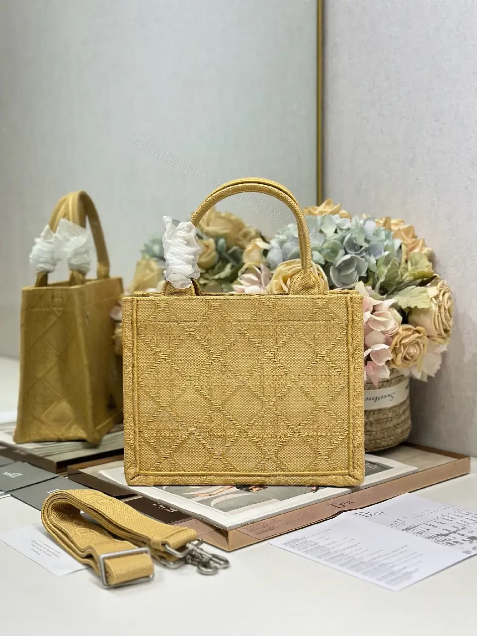 View 10 of Gold Quilted Mini Bag: Structured Luxury Carryall