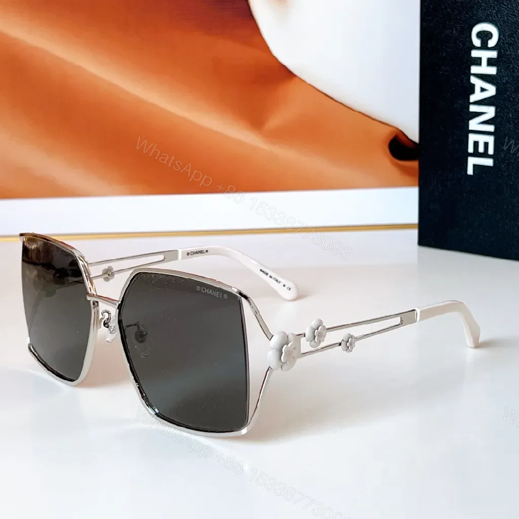 View 7 of Gradient Gold Floral Square Sunglasses – Luxurious Statement-Comfort Glasses