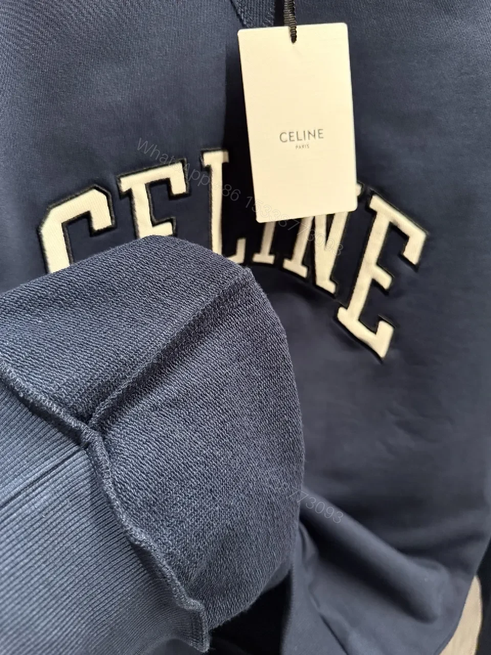 View 10 of Navy Collegiate Logo Sweatshirt with Soft Knit Comfort