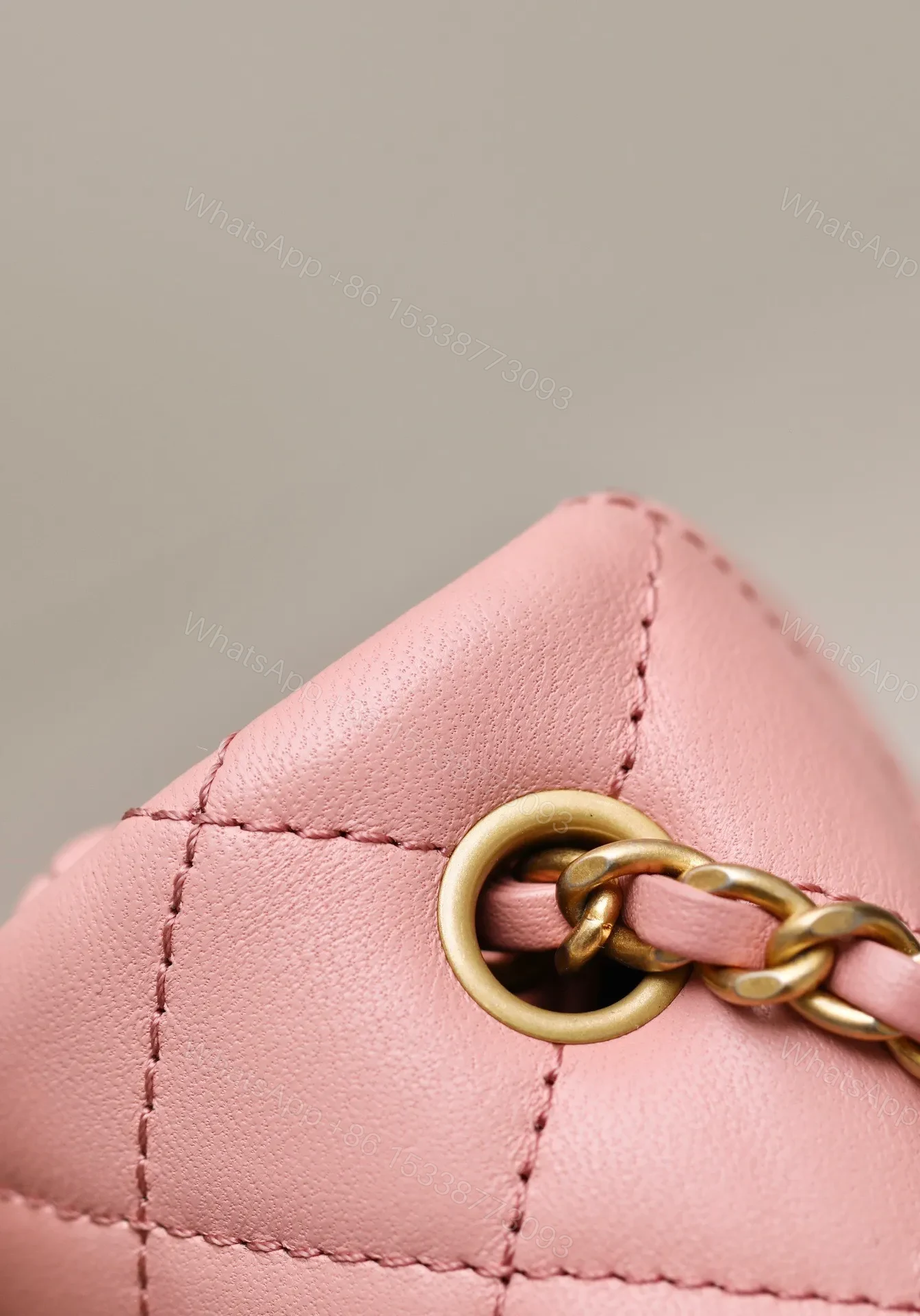 View 8 of Chanel Classic Woman’s 11 Handbag Pink With Bag Handle Bell 18cm
