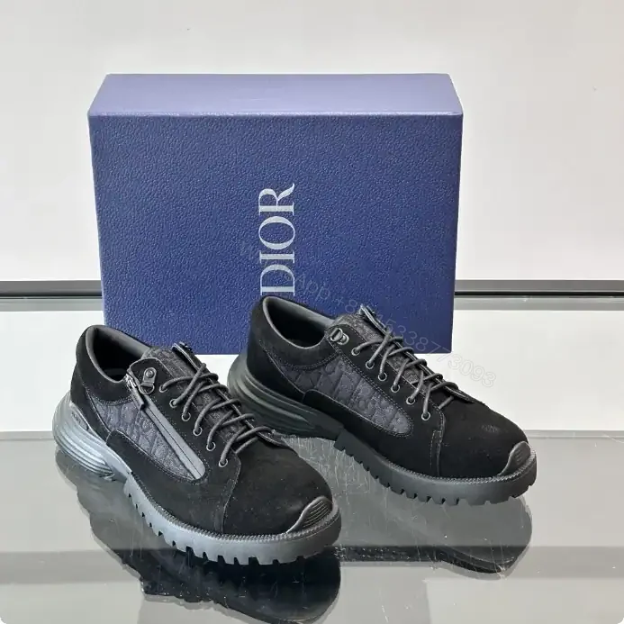 View 2 of DIOR COMBAT DERBY SHOES BLACK SUEDE AND BLACK OBLIQUE JACQUARD – CD199