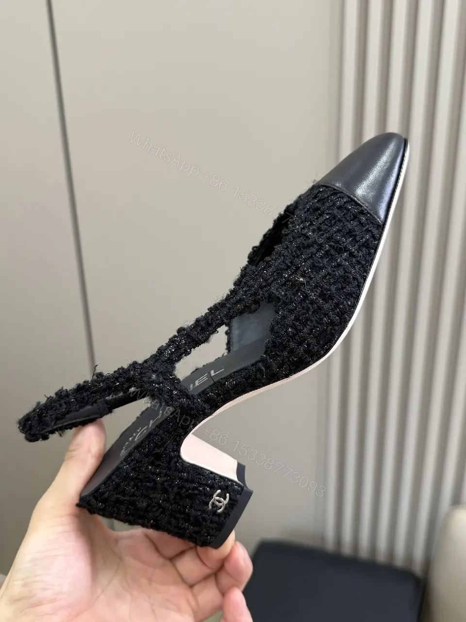 View 5 of Refined Knit Flats: Leather Cap Toe Slip-On Shoes