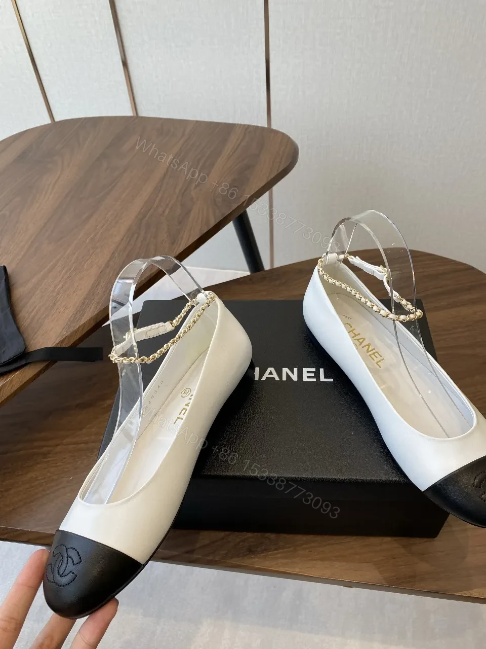 View 3 of Two-Tone Mary Jane Flats: All-Day Comfort, Chanel-Inspired