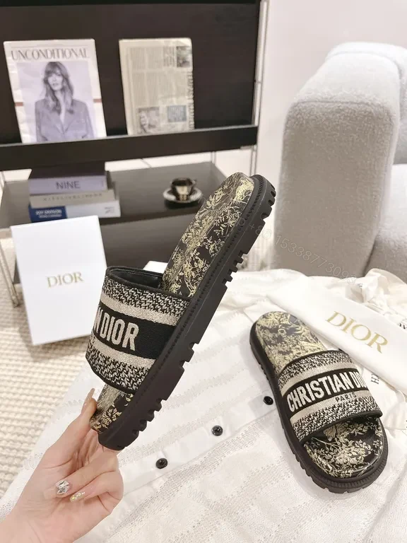 View 7 of Chic Dior-Inspired Slides: Luxe, Comfortable, Branded Footwear