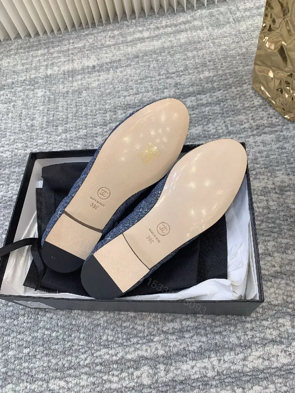 View 5 of Navy Denim Slip-Ons: Subtle Logo Comfort Shoes