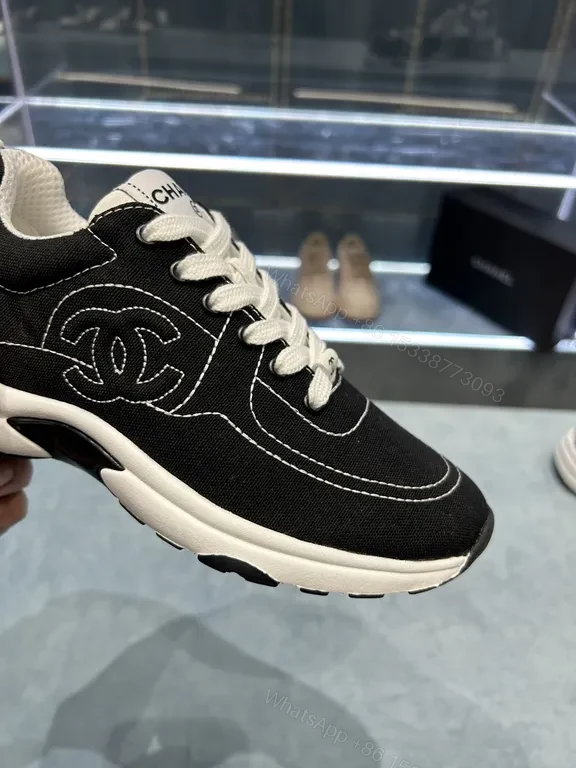 View 4 of Chanel-Inspired Black & White Sneaker: Luxury Comfort High-Tops