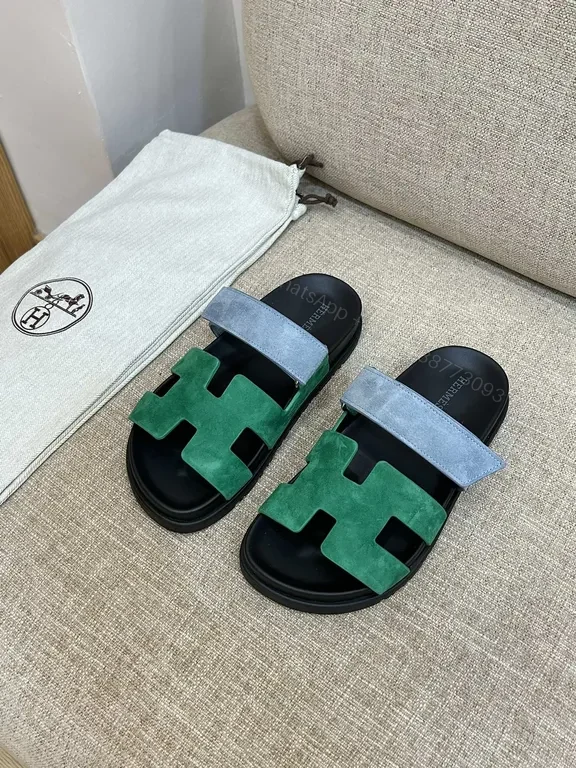 View 8 of Green & Blue Hermes-Style Sandals: Luxury Sneakers-Inspired Comfort