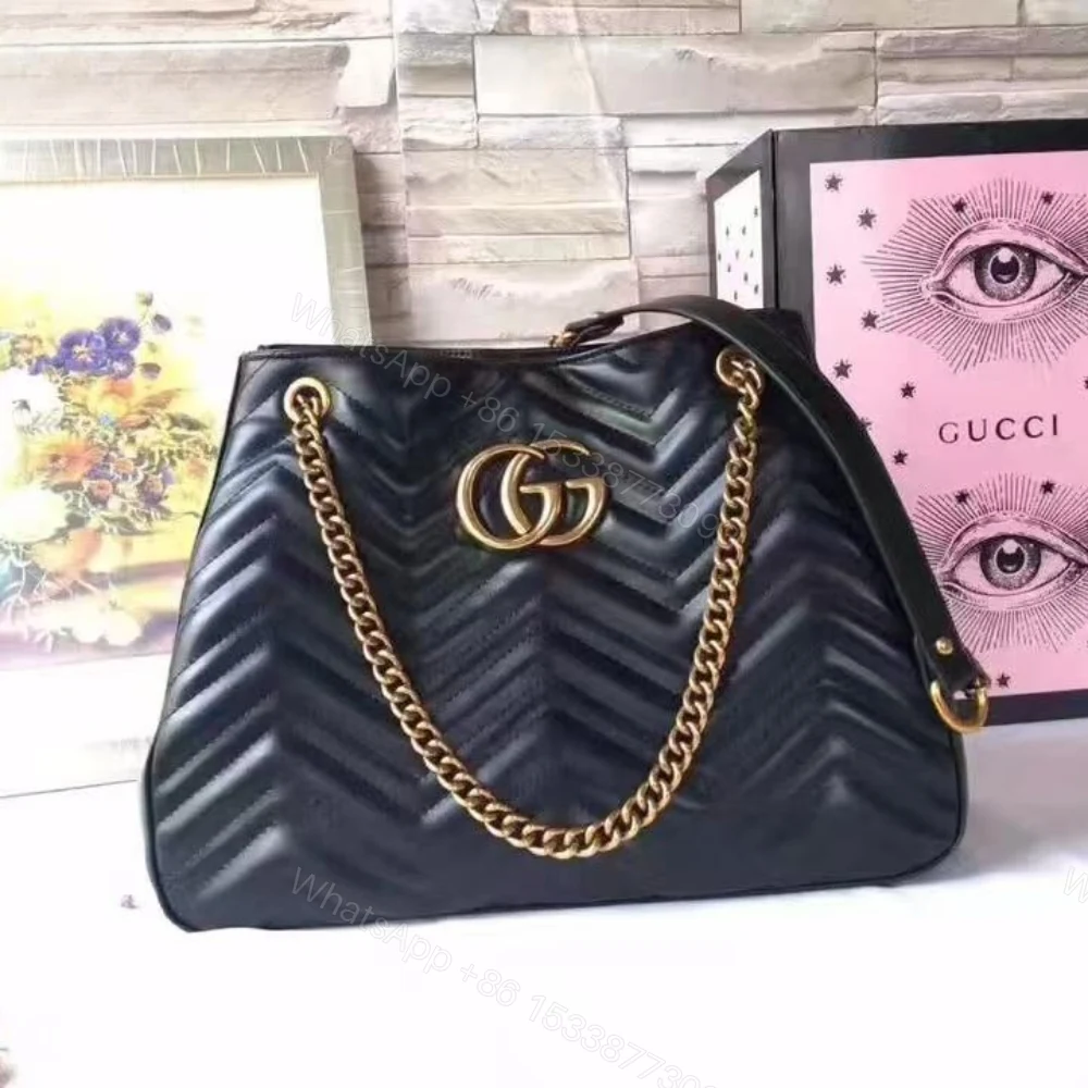 View 2 of Gucci GG Marmont Shoulder Bag Black 32Cm 453569 DRW1T 1000