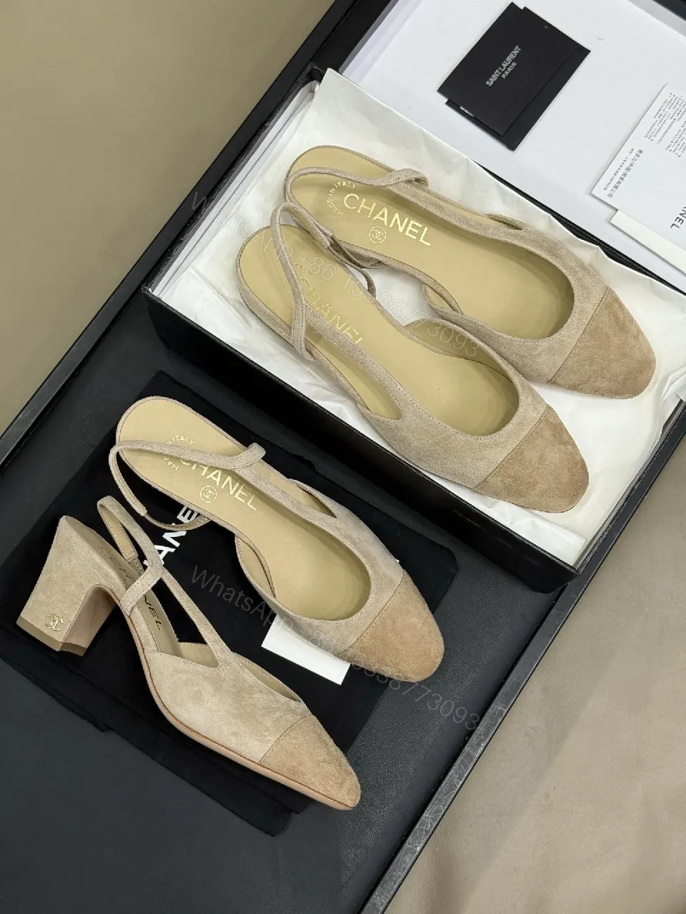 View 4 of Neutral Suede Slingback Flats: Elegant All-Day Comfort