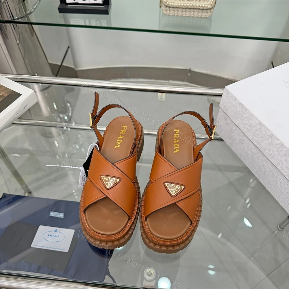 View 4 of PRADA Leather sandals 847539