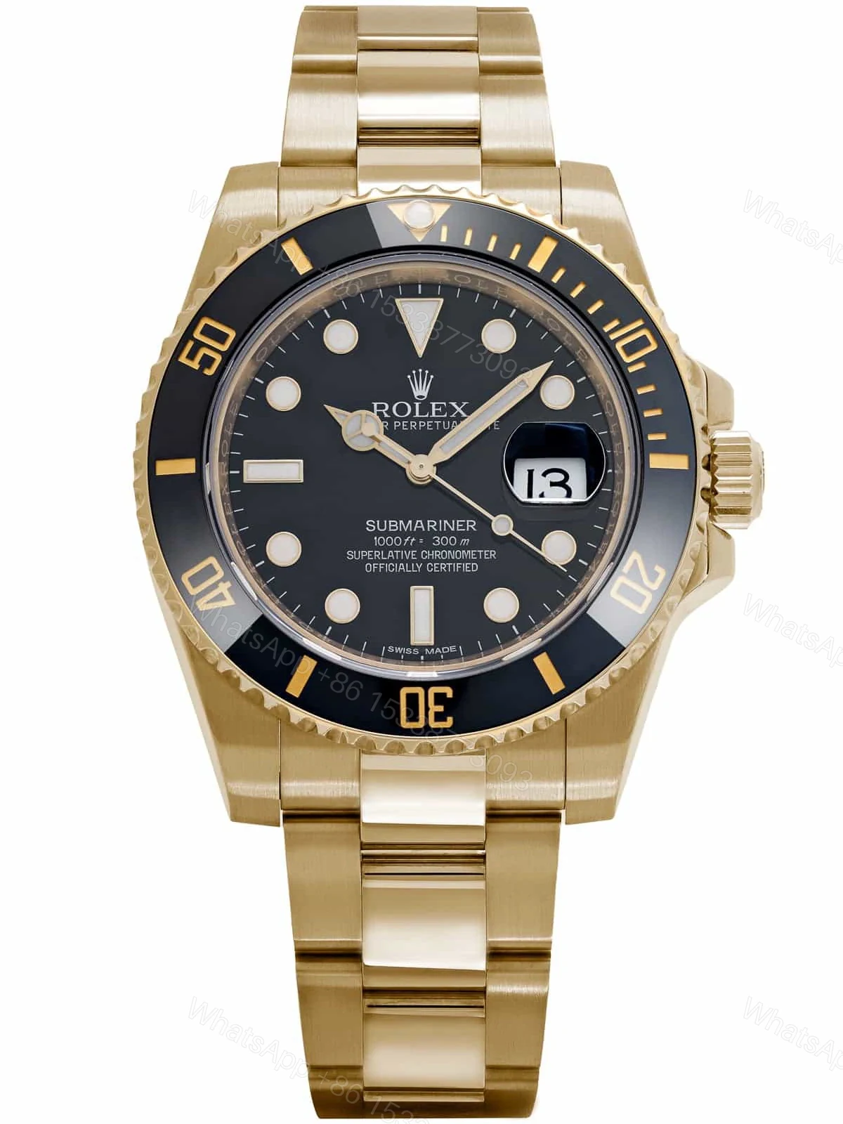 Superclone Rolex Submariner Black Dial 116618LN — view 1