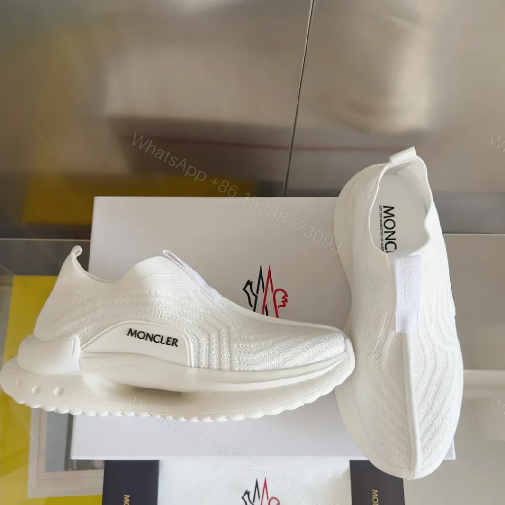 White Knit Luxury Runner: Cushioned Comfort Sneaker — view 1