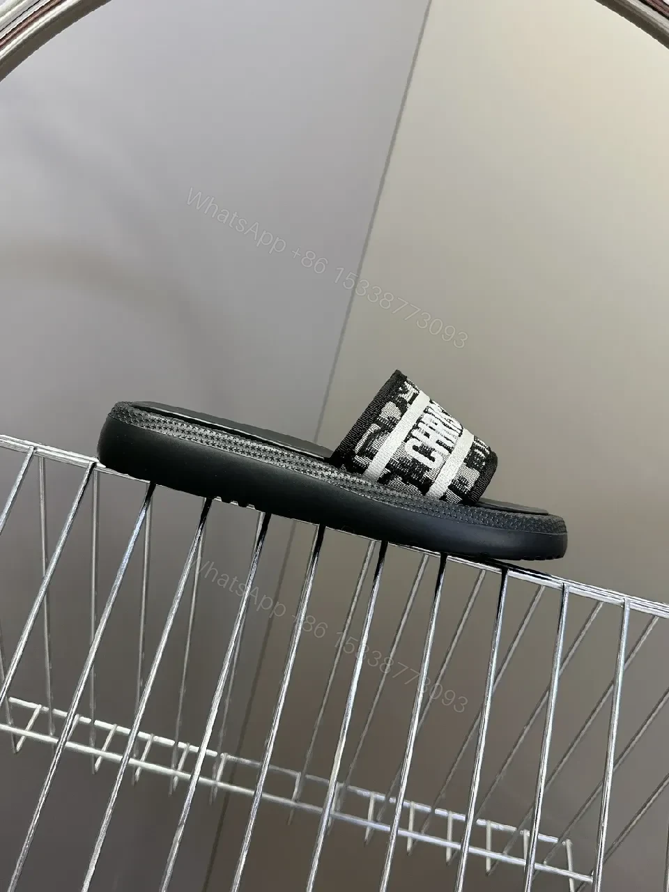 View 2 of Logo-Stripe Slides: Luxe Comfort Casual Slide