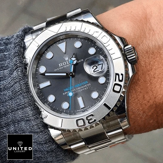 View 5 of Rolex Yacht-Master 116622-0003 Platinum & Rhodium Dial Replica