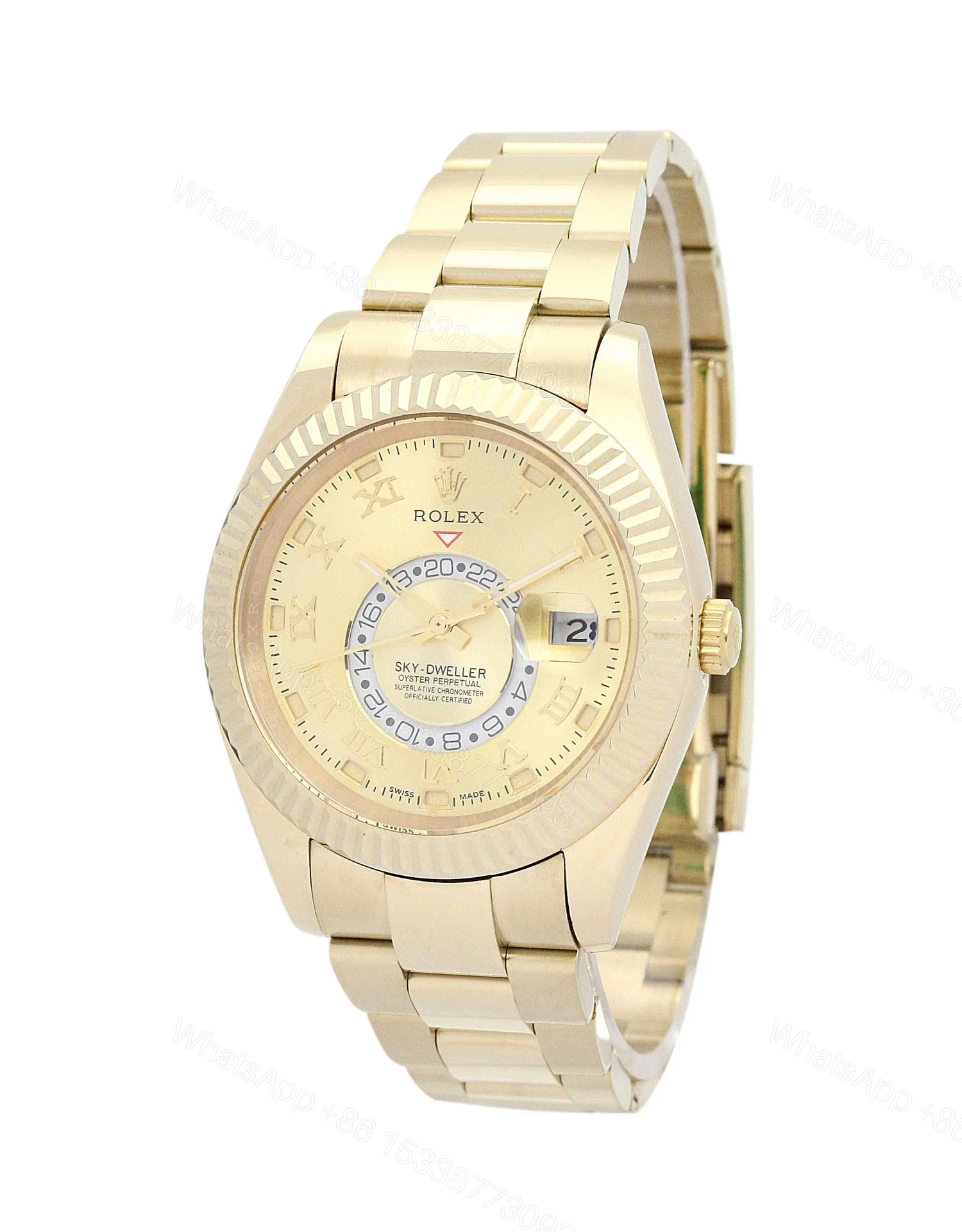 View 2 of Replica Rolex Sky-Dweller Champagne Dial 326938