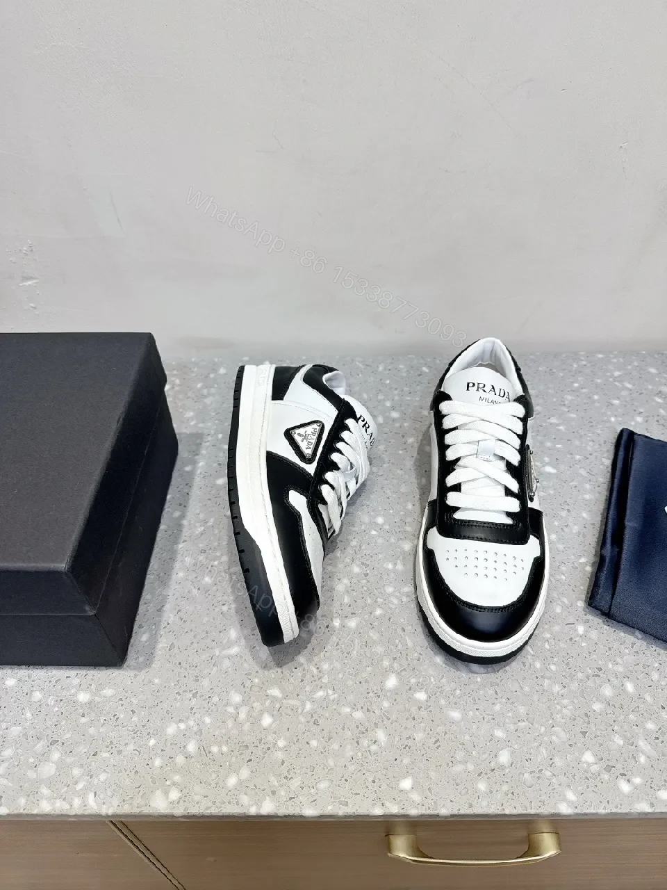 View 6 of Monochrome Leather Sneaker with Subtle Designer Detailing