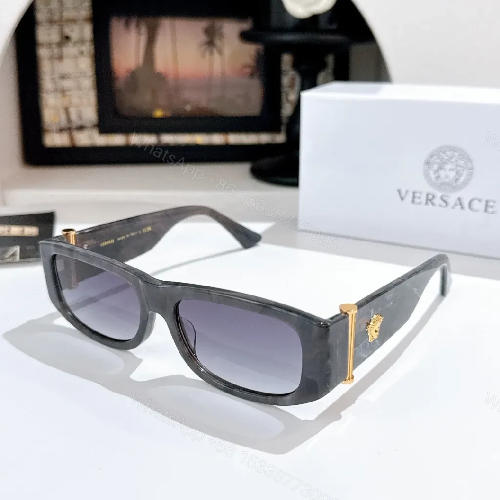 View 3 of Green Marbled Sunglasses with Gold Accents, Gradient Lenses, Unisex