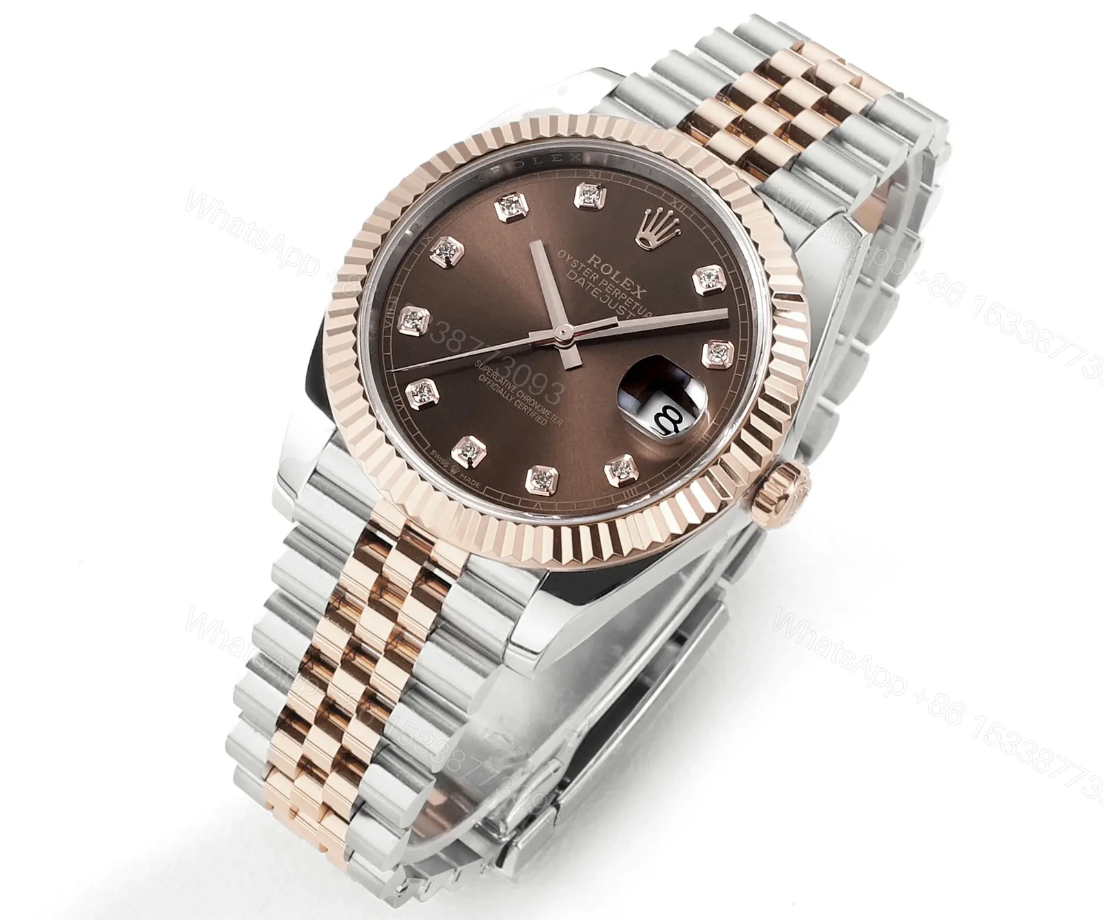 View 2 of Rolex 126331-0004 Datejust 41 Rolesor Everose Fluted Jubilee Chocolate – Diamond 126331-0004