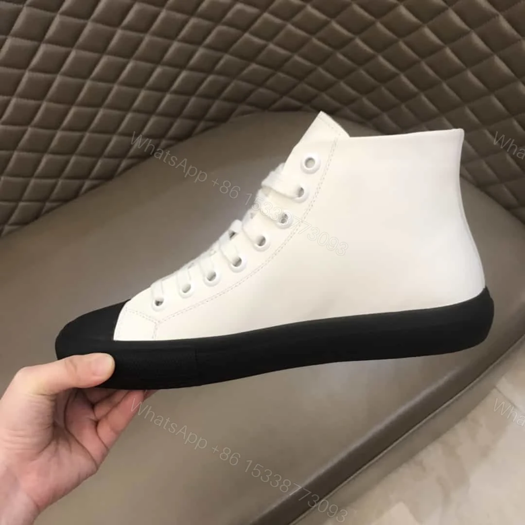 View 8 of BURBERRY LOGO PRINT GABARDINE HIGH-TOP SNEAKERS – BBR32