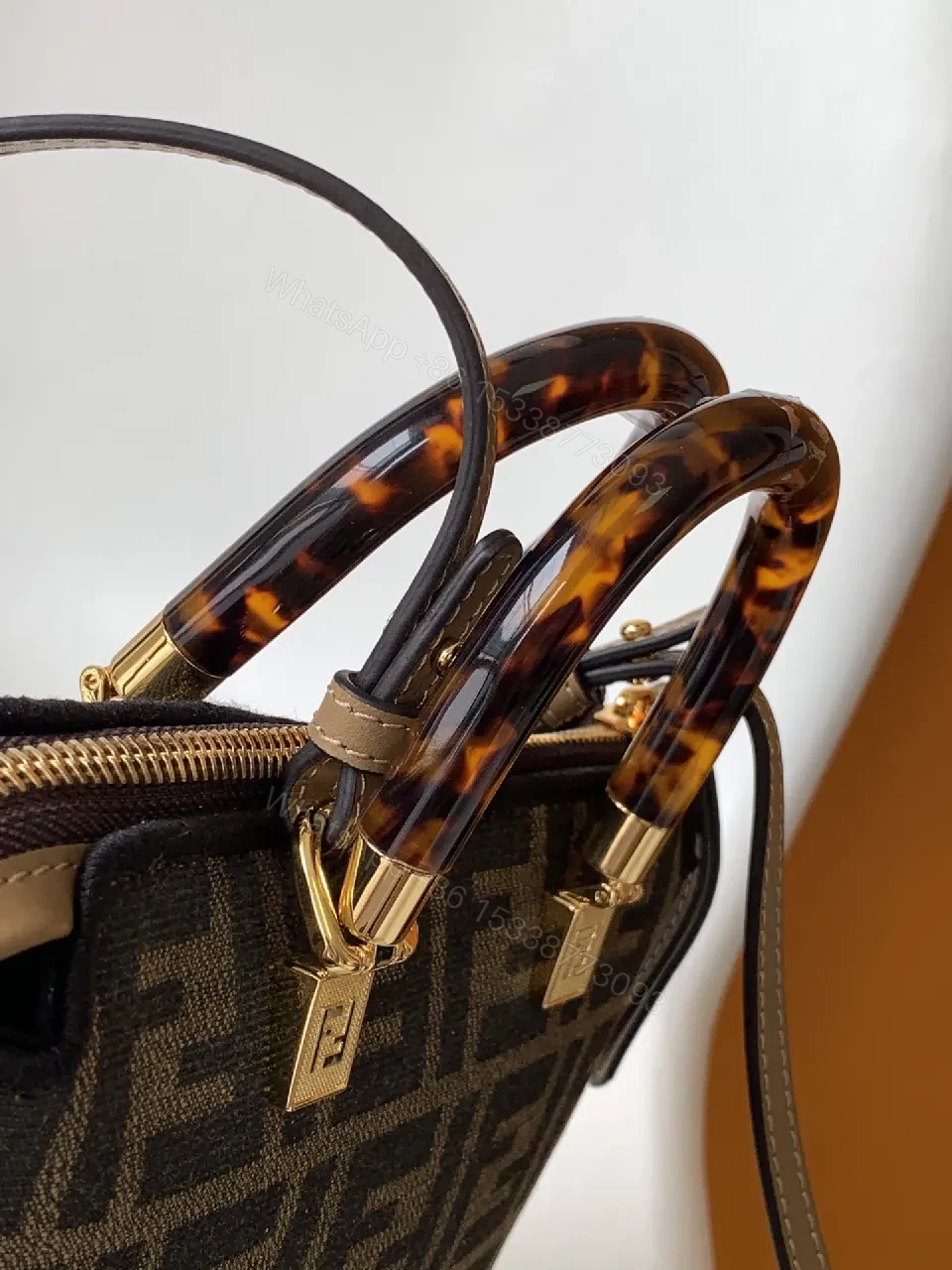 View 4 of Compact Monogram Tote: Luxe Everyday Carrier with Gold Hardware