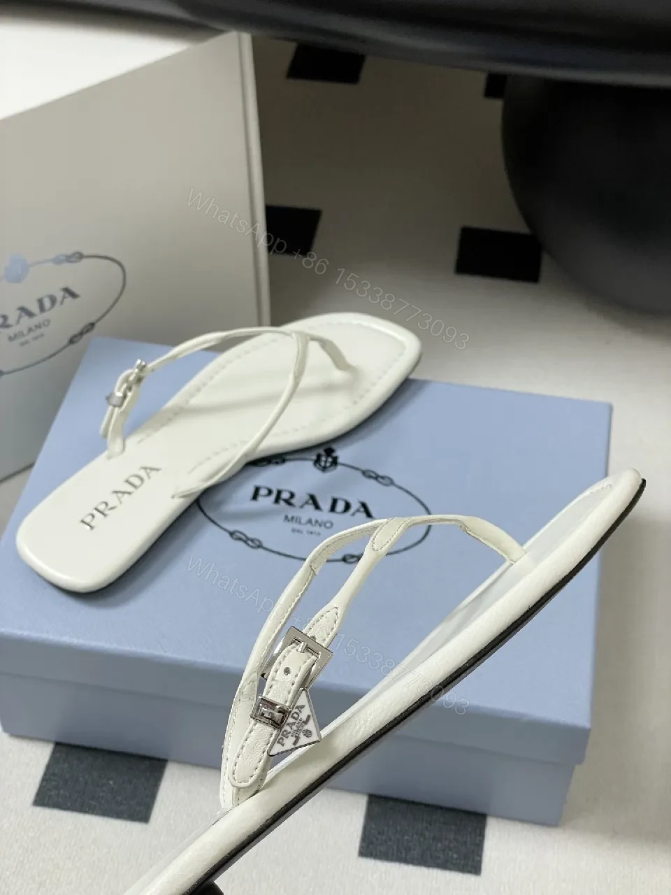 View 8 of Minimalist White Leather Sandals with Delicate Straps — All-Day Comfort