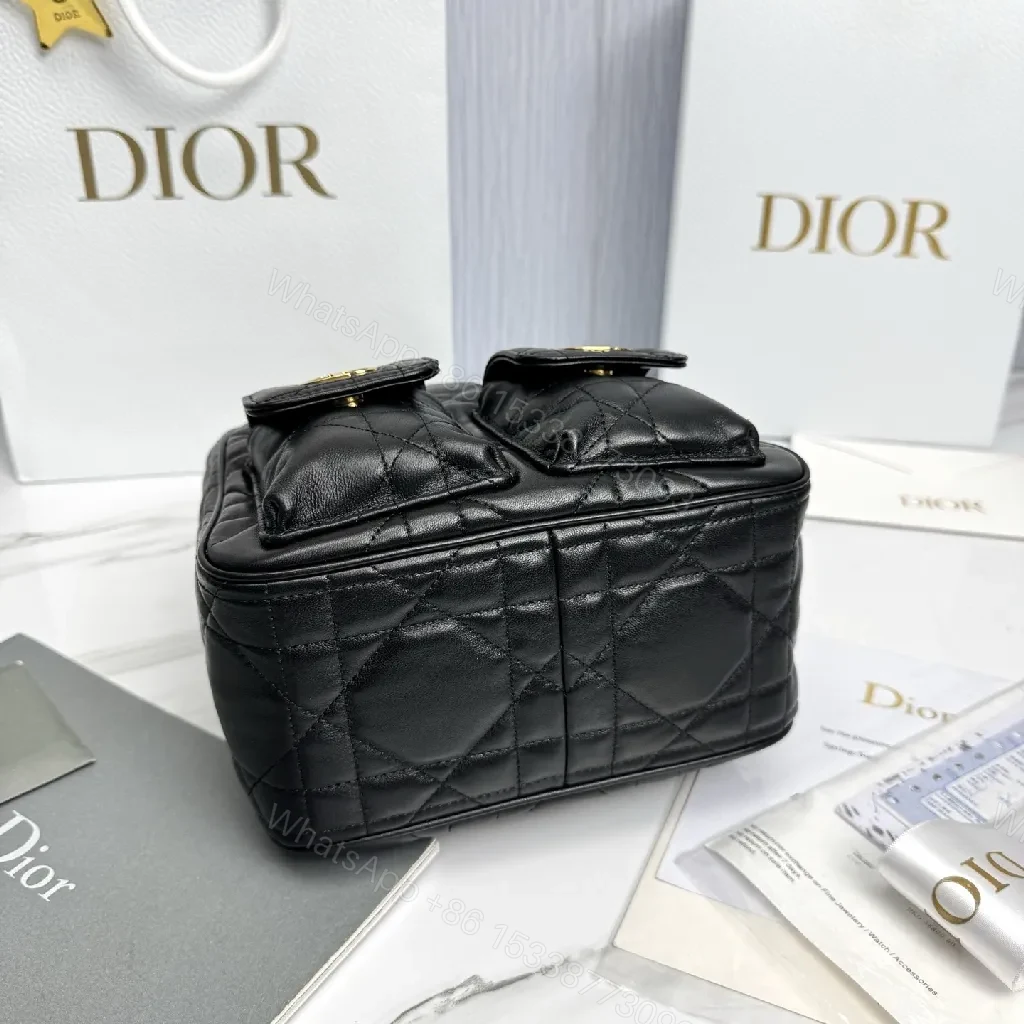 View 7 of Quilted Mini Backpack: Gold Chain, Structured Luxury, Day-to-Night Carry