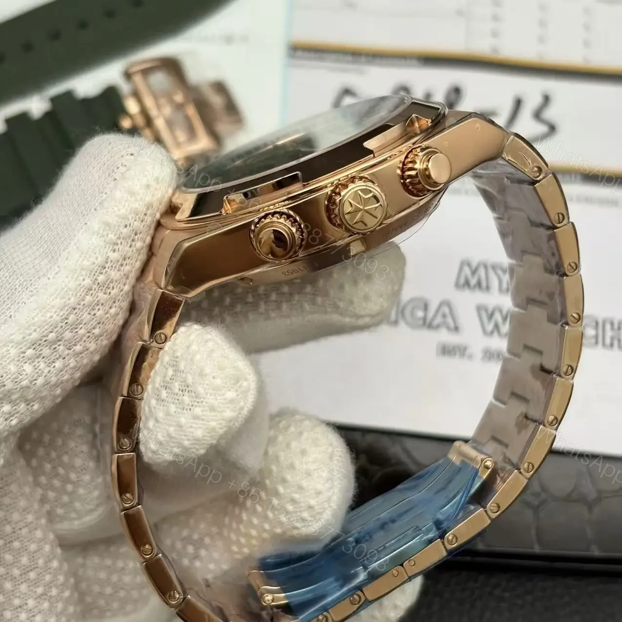 View 8 of Super Clone Replica Vacheron Constantin Overseas Chronograph GREEN