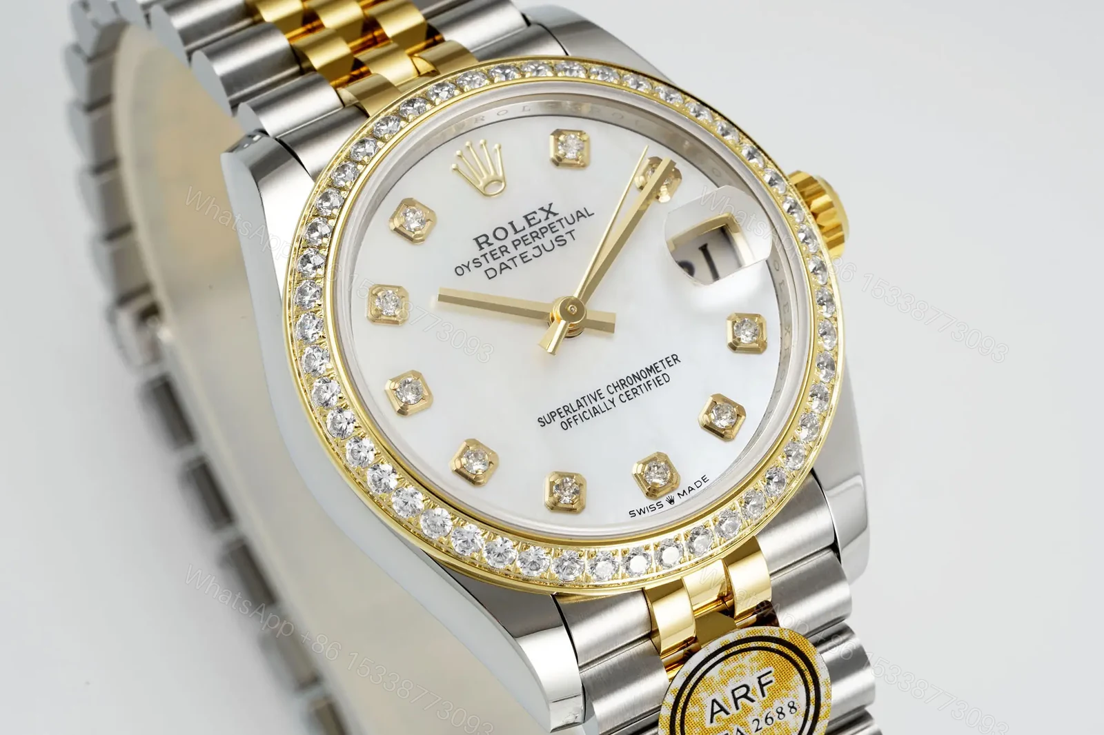 View 3 of Premium Rolex Datejust 31 Two Tone White Diamond 31MM Jubilee Bracelet RG-DJ31-TT-WHITE-DIAMOND-JUBILEE-31
