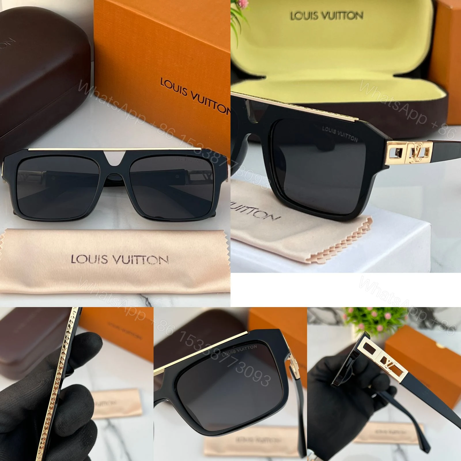 View 3 of Louis Vuitton Sunglasses Black-Grey