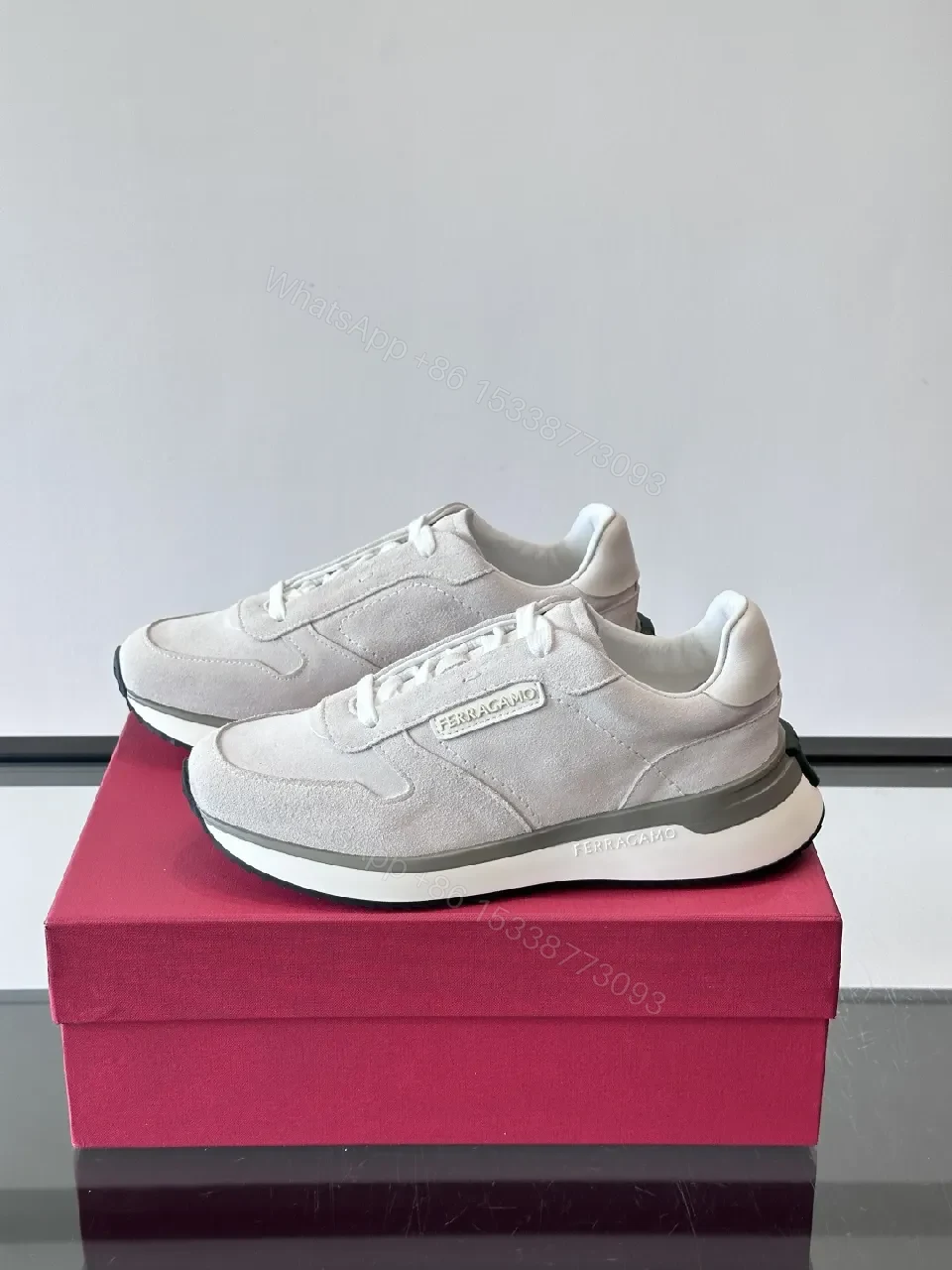 View 5 of Beige Suede Minimalist Sneaker: Luxury Comfort Pair