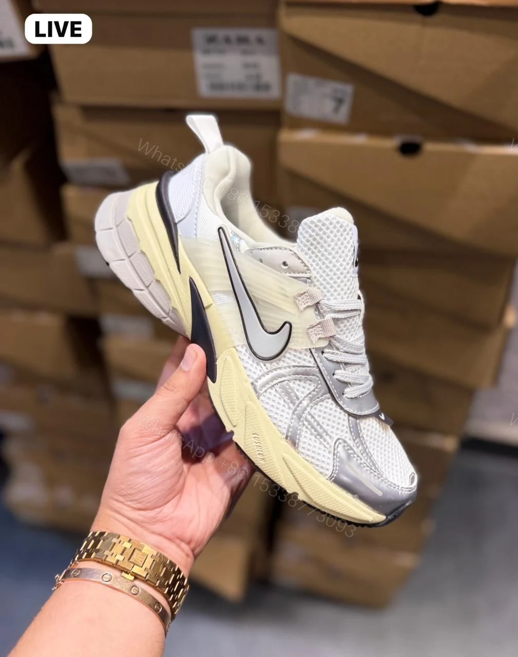 View 8 of Nike V2K Run Metallic First Copy Shoes For Girls | COD India
