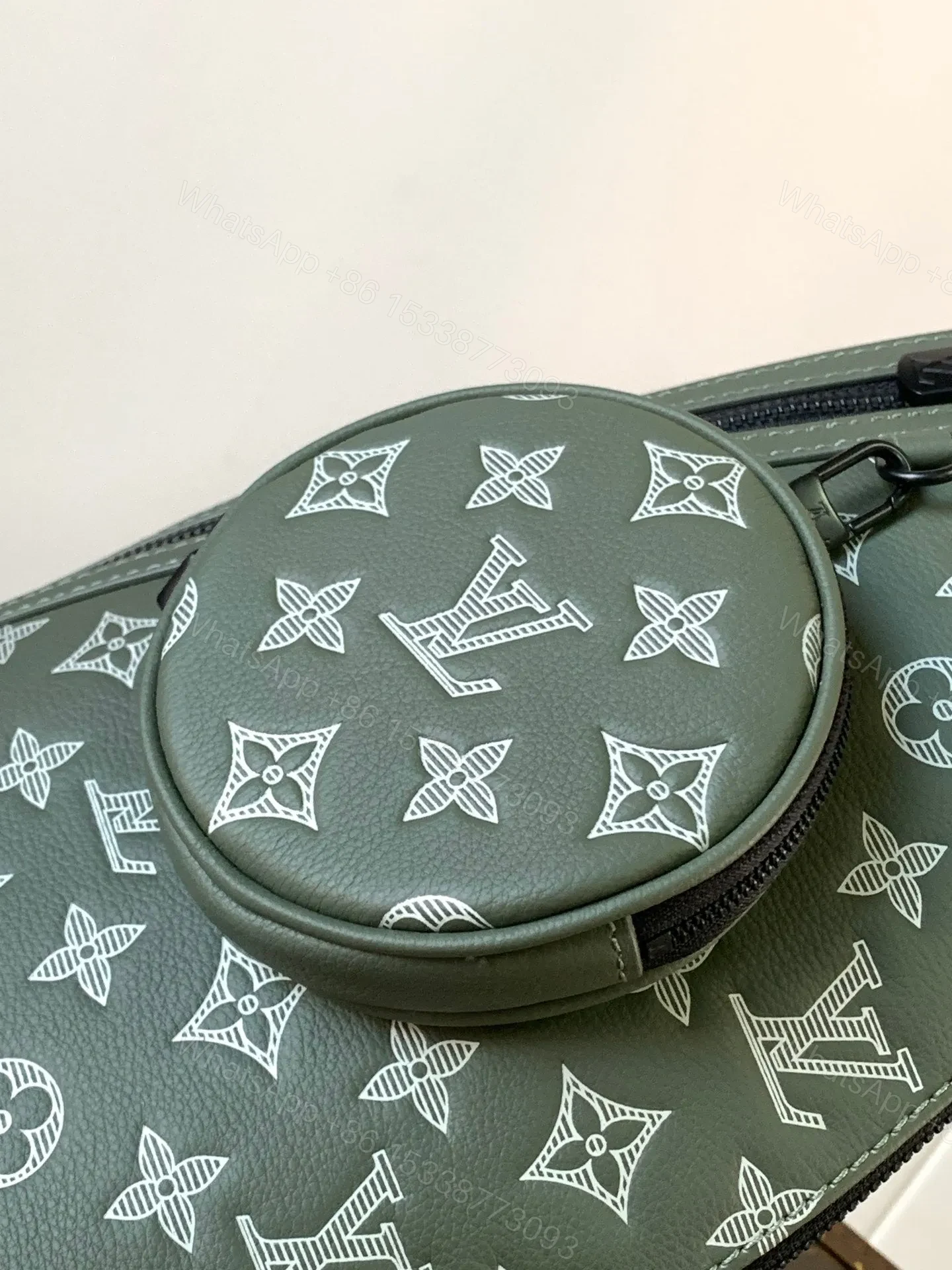 View 4 of LV DUO CROSSBAG BAG 42 IN GREEN AND WHITE MONOGRAM SHADOW COWHIDE